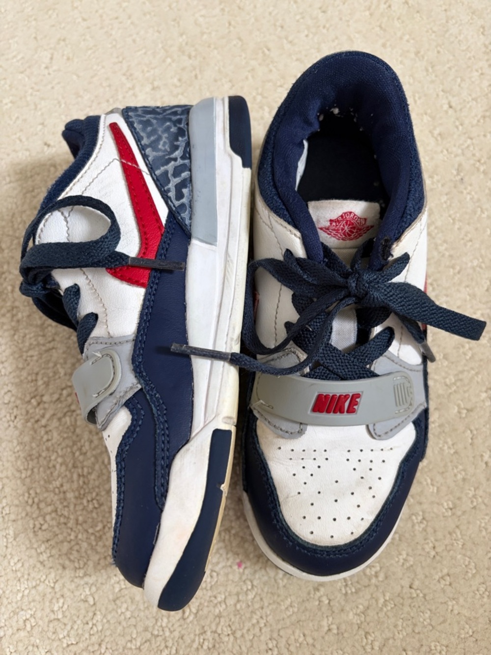 Nike Jordan Legacy Navy, White and Red Sneakers